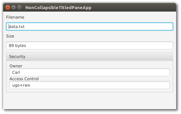 titledpaneapp noncollapsible