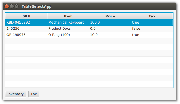 tableviewselectapp screenshot selected tax